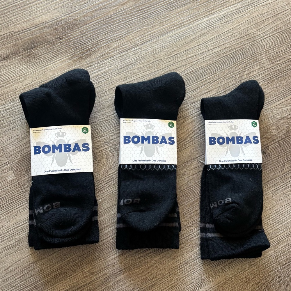 Bombas‎ Men's Black XL Socks Crew Performance Dress Socks 3 Pairs